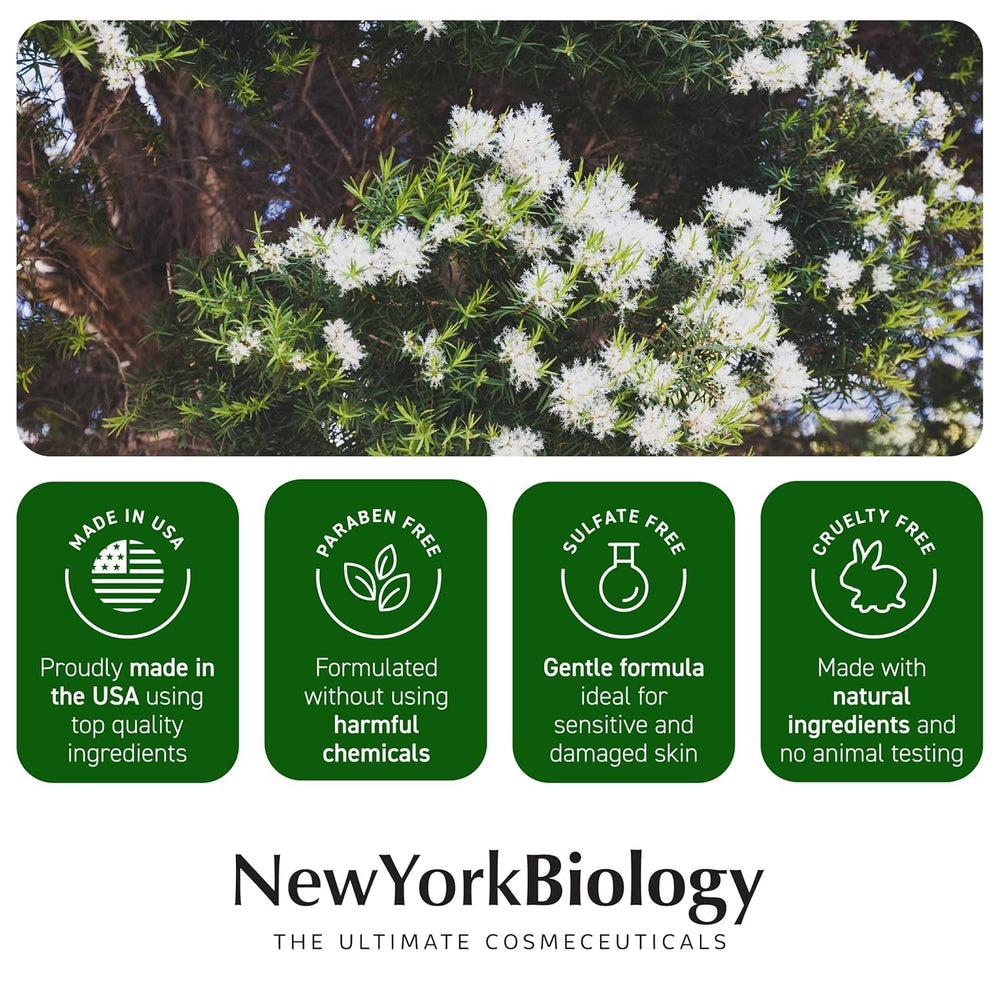 New York Biology Made in USA claim highlights quality and cruelty-free formula