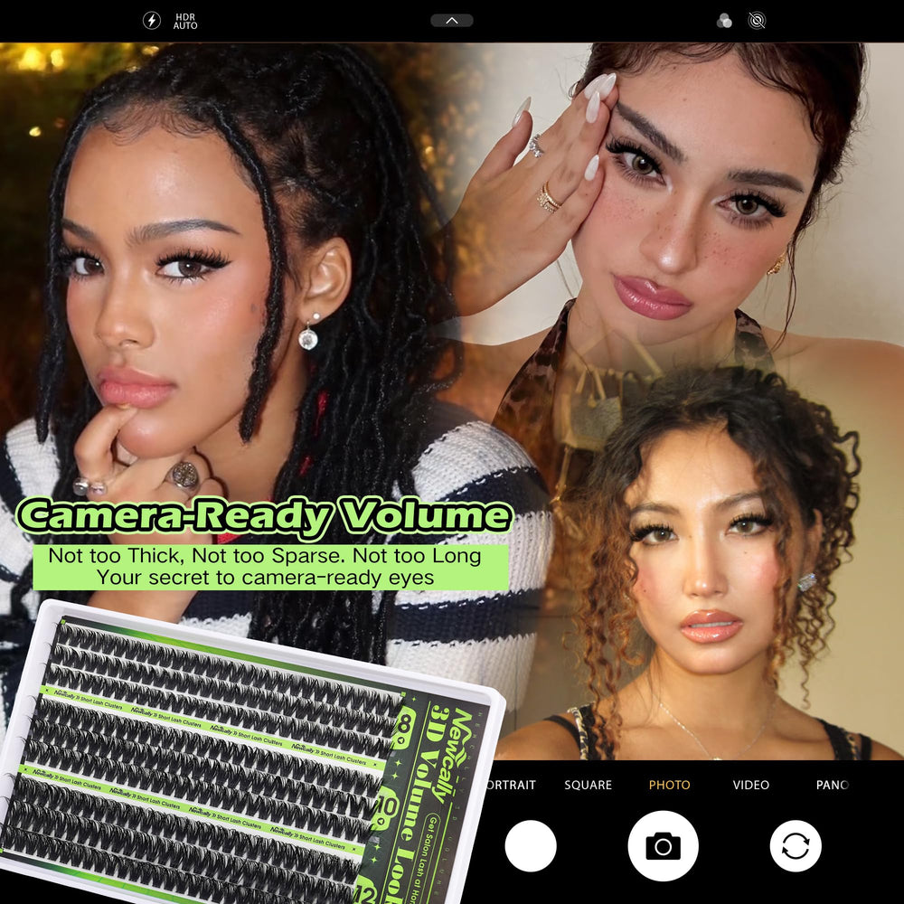 Newcally D-curly lash band blends with natural lashes.