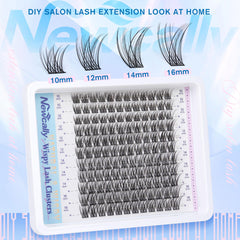 Newcally natural lash clusters extend eyes with curl.