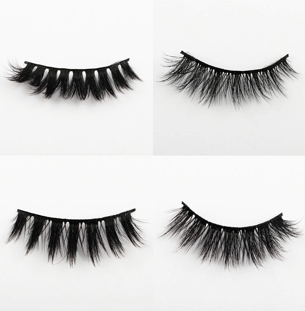 Newcally vegan synthetic fiber lashes feel soft and fluttery for natural blend.