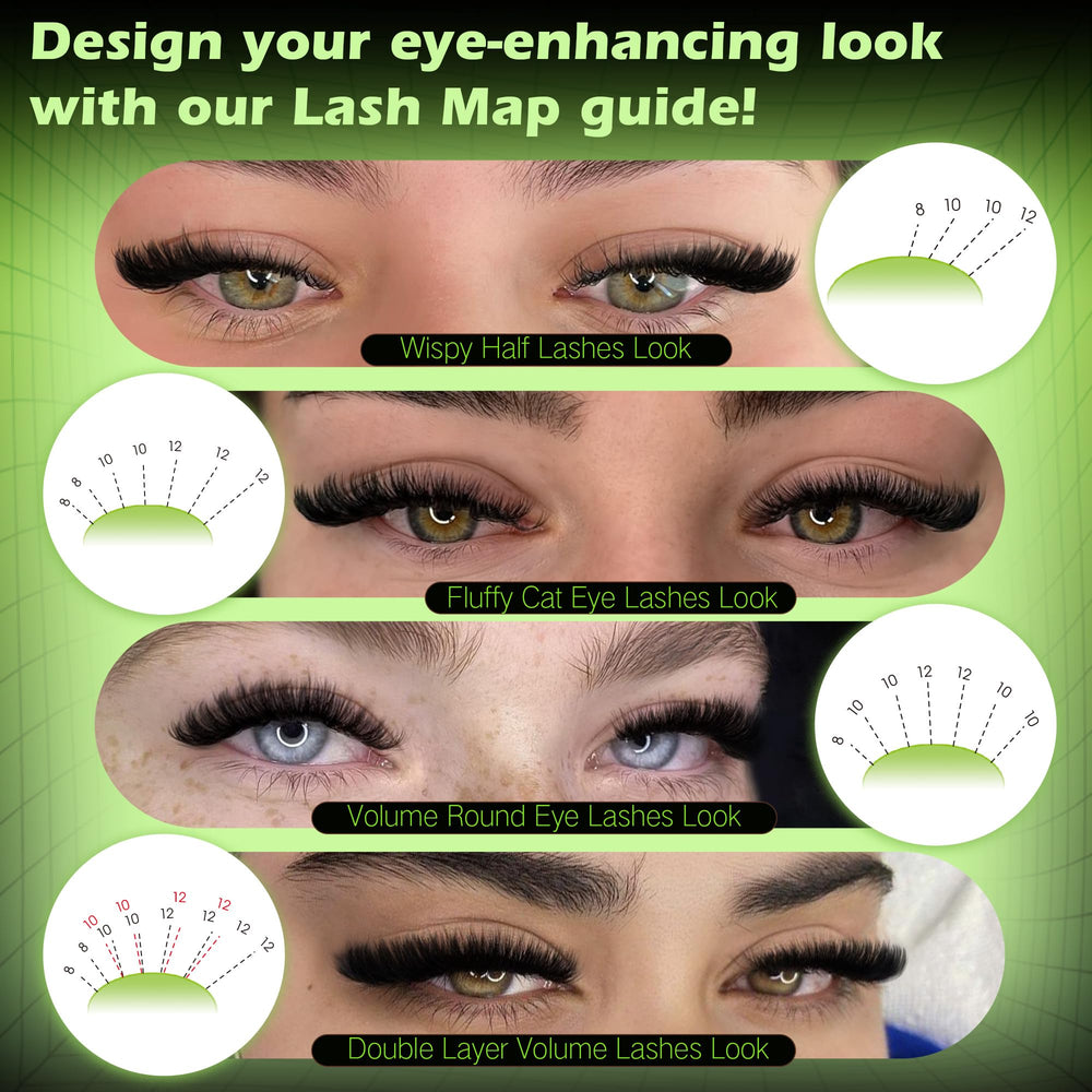 Newcally Volume Lash Clusters 12mm kit for fuller, dramatic depth.