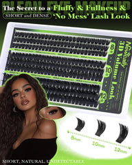 Newcally Volume Lash Clusters D-Curl 3D look blends naturally with lashes.