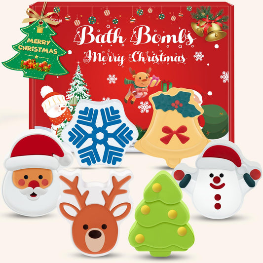 NEWFEIFAN Christmas bath bombs six-pack for kids delivering handmade tub fun.