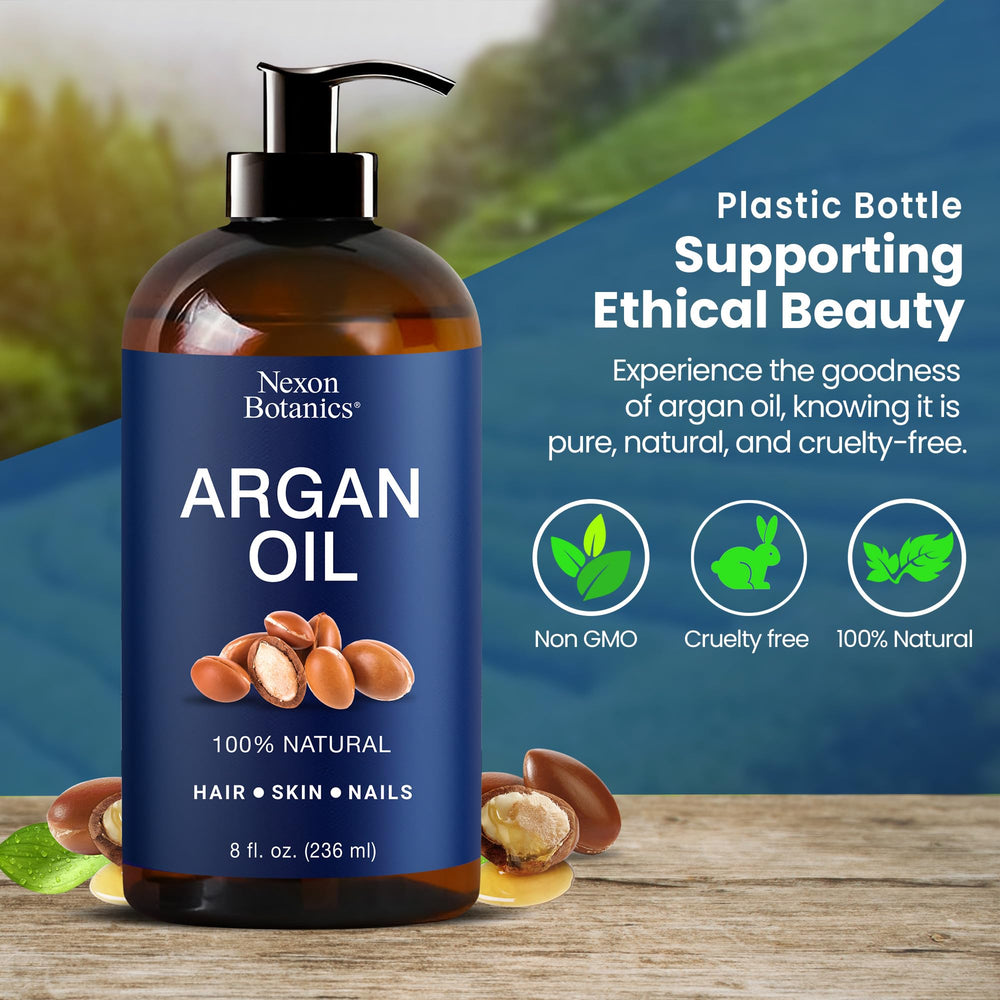 Nexon Botanics Argan Oil for nails and body skin care routine.