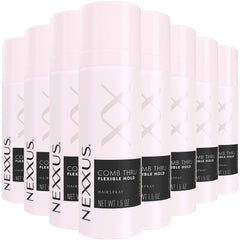 Nexxus Comb Thru bottle pour delivers brushable, all-day hold