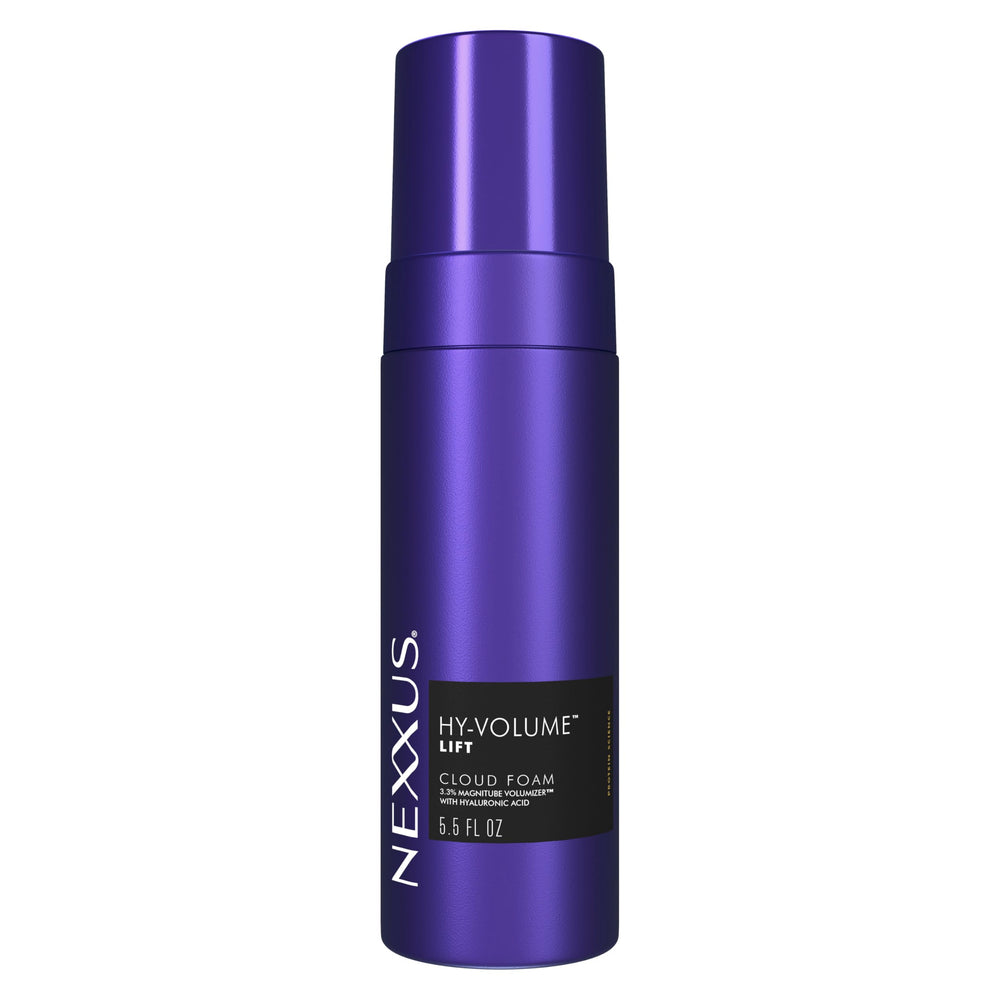 Nexxus Hy-Volume Cloud Foam bottle shows a lightweight lift for daily volume.