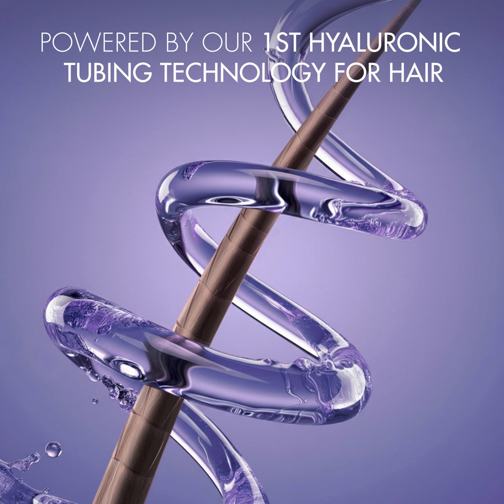 Nexxus Hy-Volume Shampoo label showcases ProteinFusion with collagen and hyaluronic acid.