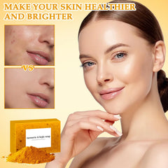Nicgou Lemon Turmeric Soap packaging and two-piece set ready for gifting