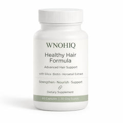 Nichalous Healthy Hair Formula bottle front view showing silica and horsetail benefits.
