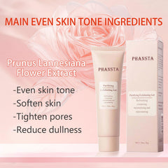 Nichalous Purifying Exfoliating Gel with citrus aroma adding a refreshing scent.