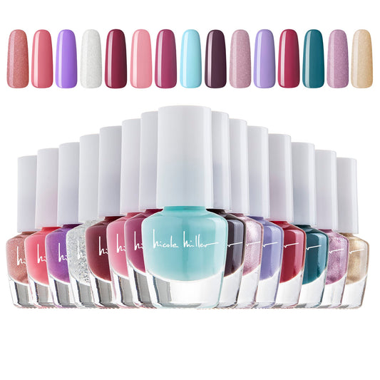 Nicole Miller New York mini nail polish palette view shows diverse colors for seasonal looks.