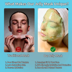 Nielies Fresh Mint jelly mask applied evenly across the face for hydration.