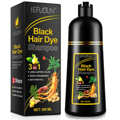 NIFEISHI 3-in-1 black hair dye shampoo bottle ready for quick at-home color