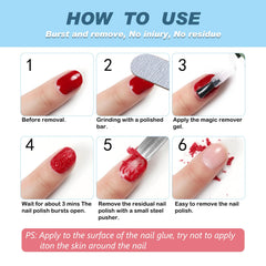 NIFEISHI gel-polish remover 3-5 min removal demo highlights no scraping needed.