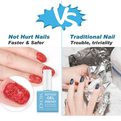 NIFEISHI gel-polish remover no acetone label closeup shows gentler option.