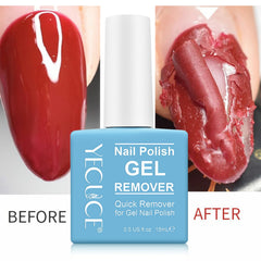 NIFEISHI gel-polish remover tube closeup shows quick 3-5 minute removal.