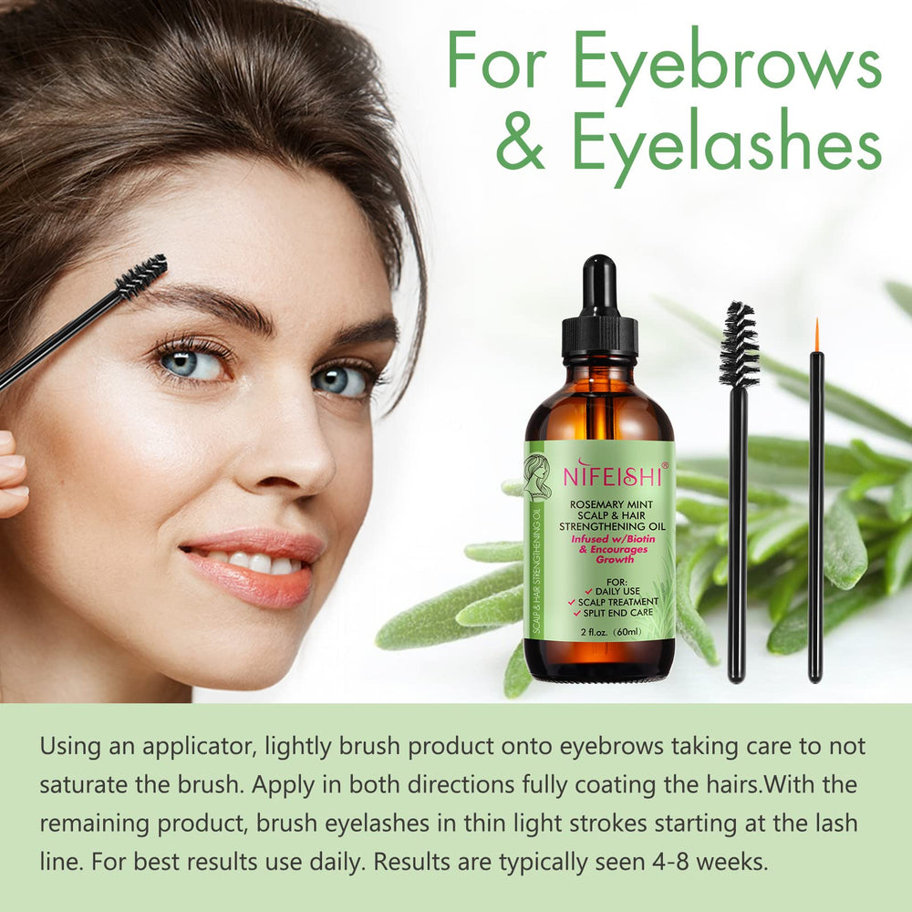 NIFEISHI rosemary oil applied to scalp for deeper conditioning.