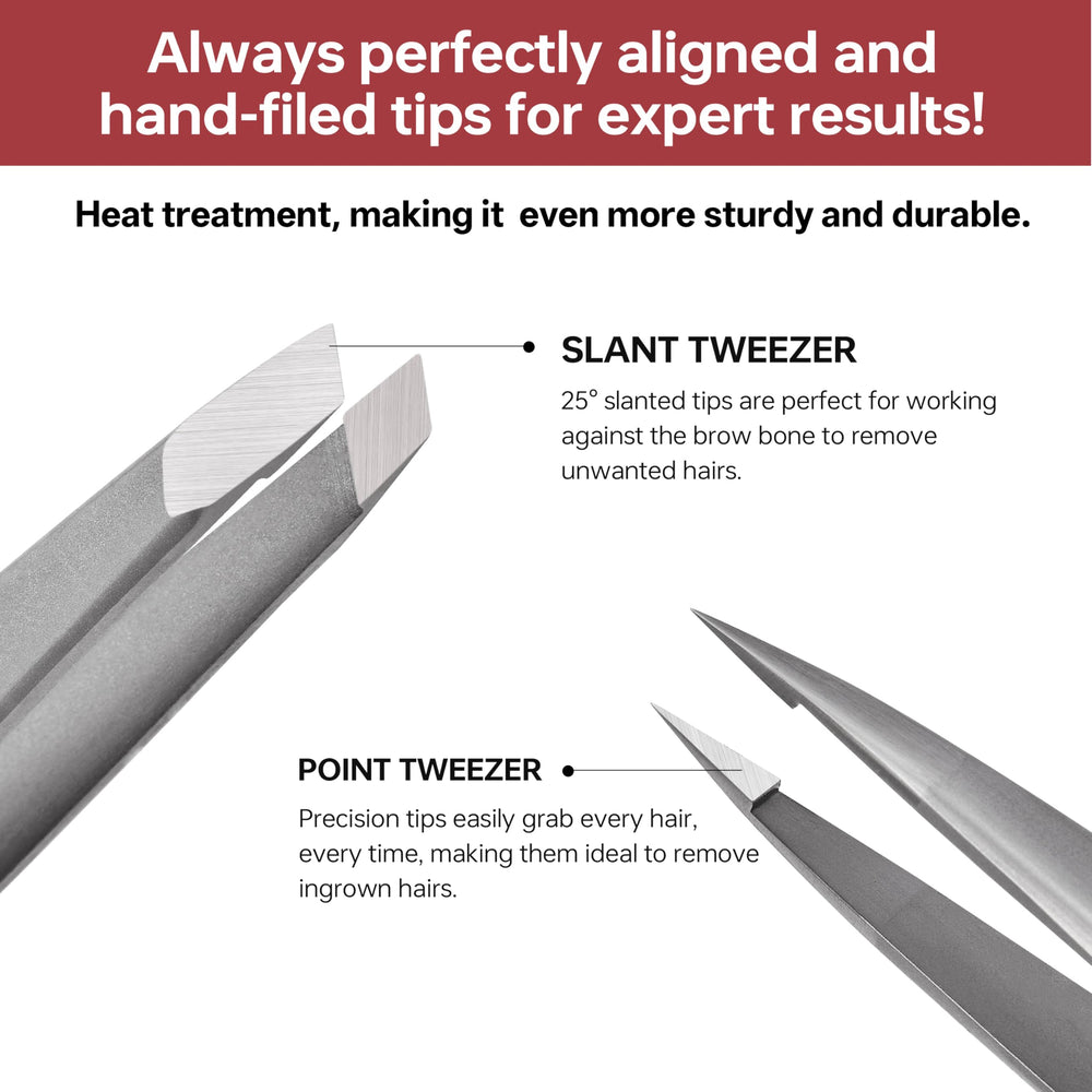 NILIYA heat-treated stainless steel tweezers stay sharp longer