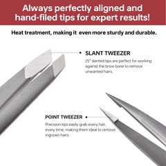 NILIYA heat-treated stainless steel tweezers stay sharp longer