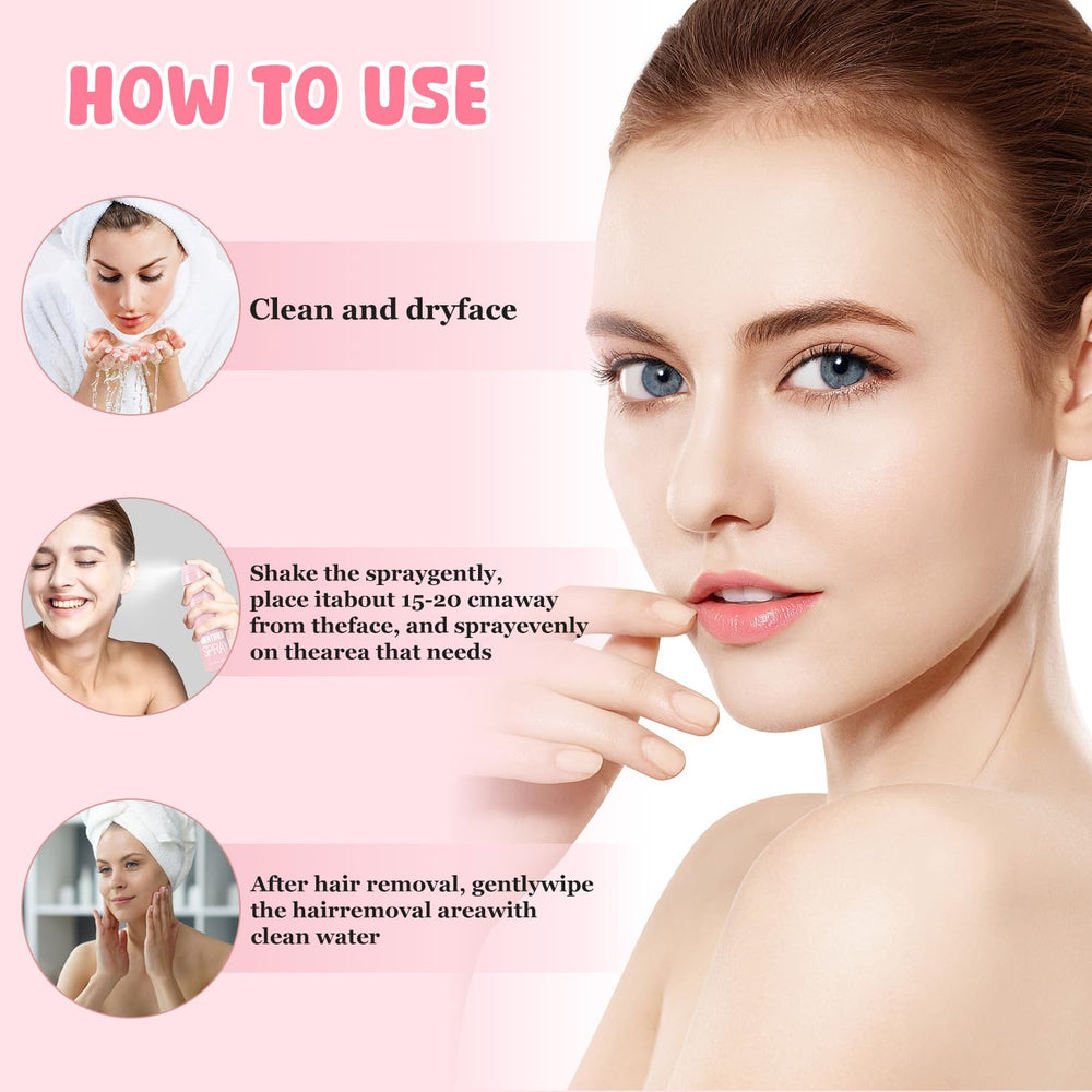NILUTO Dermaplaner spray prep for face in close-up.