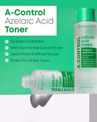 NINELESS A-Control Azelaic Toner pump-dispense enables easy, controlled daily application.
