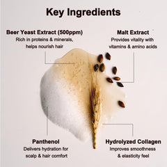 Creamy lather from NINEMILA9 Calming Beer Shampoo for gentle cleansing