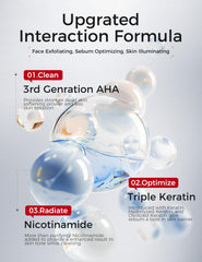 Niacinamide and keratin in NING DERMOLOGIE scrub support hydration and balanced complexion