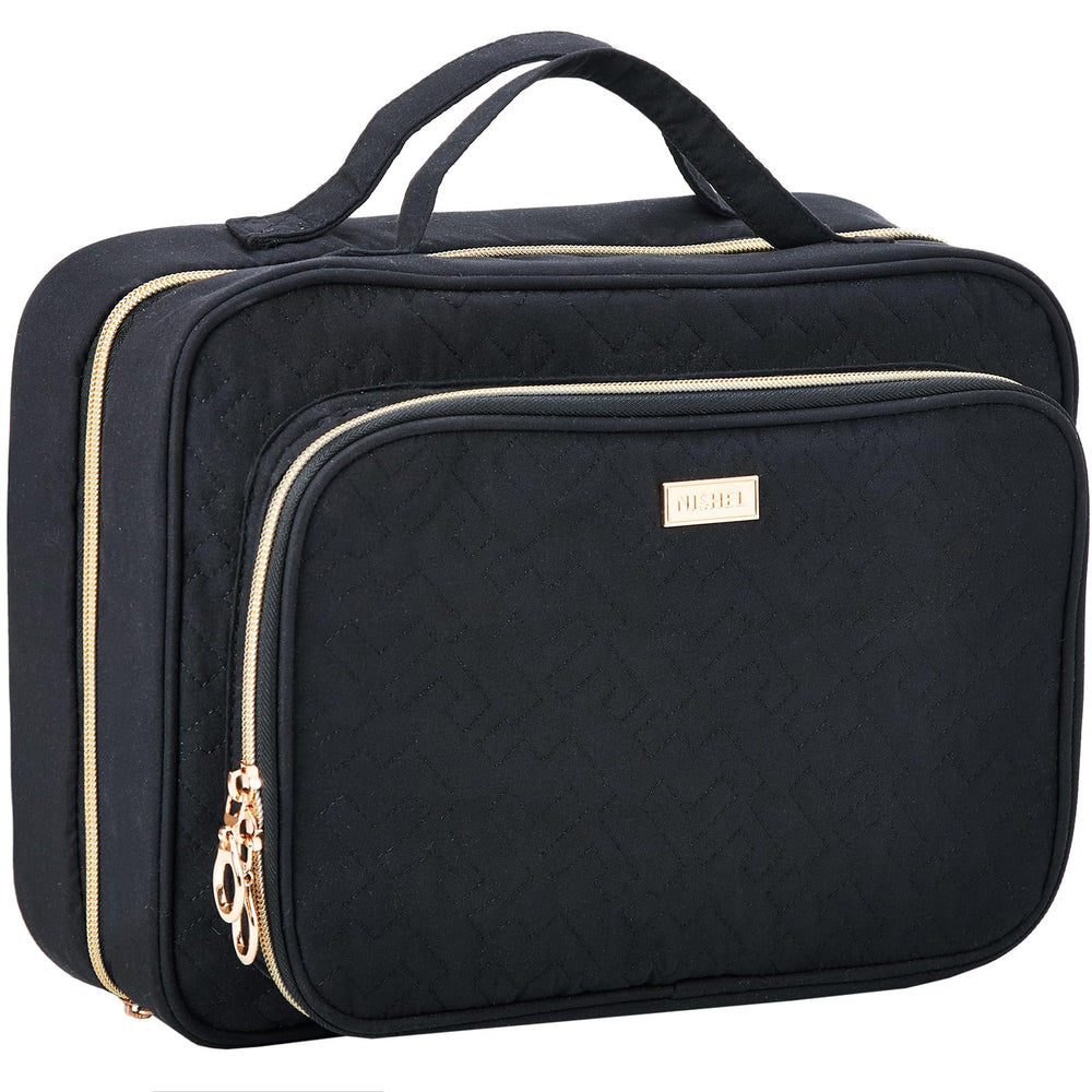 NISHEL hanging travel toiletry bag folded for compact packing and quick access