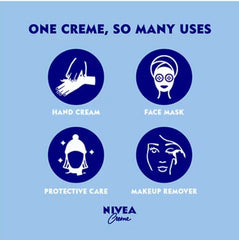 Two NIVEA tins on a bathroom shelf for on-the-go skincare.