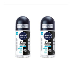 NIVEA Men Black & White Invisible Roll-On 50ml bottle with quick-dry protection