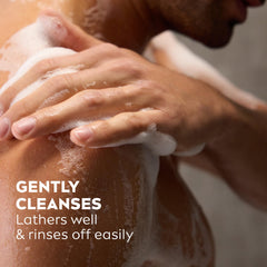 NIVEA MEN Boost face wash scene showing gentle cleansing.
