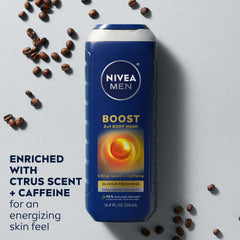 Close-up of rich lather from NIVEA MEN Boost for body and hair.