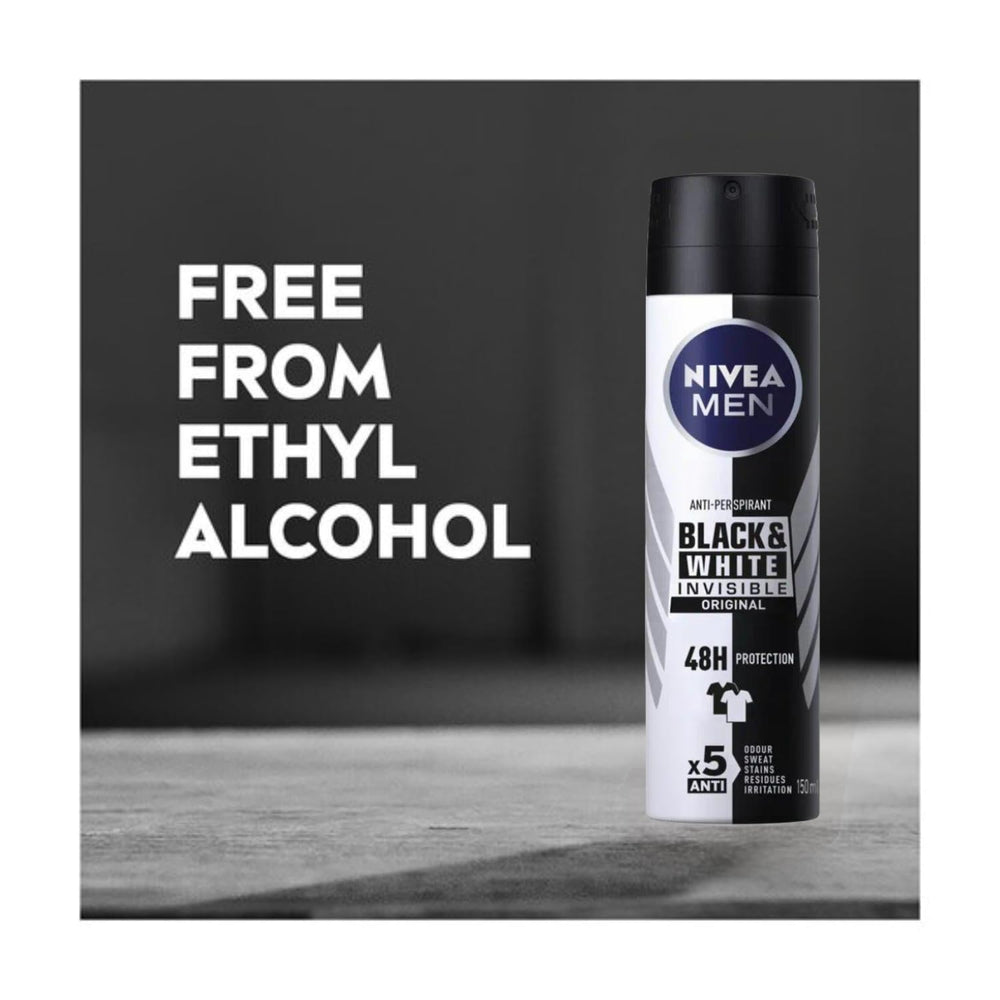 Three-pack display of NIVEA Men Invisible Original for everyday use.