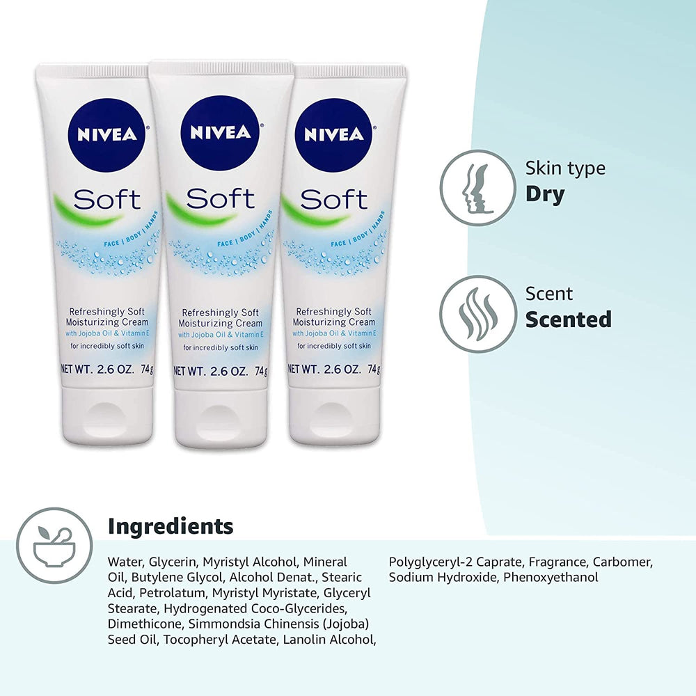 NIVEA Soft creme on bathroom shelf ready for routine care