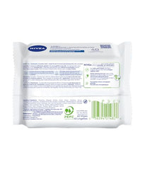 NIVEA wipes close-up texture shows gentle cleansing for sensitive skin.