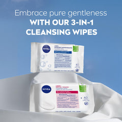 NIVEA cleansing wipes ideal for home or on-the-go use.