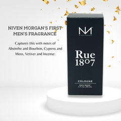 Niven Morgan Black Cypress Rue 1807 packaging box, premium presentation for gifting