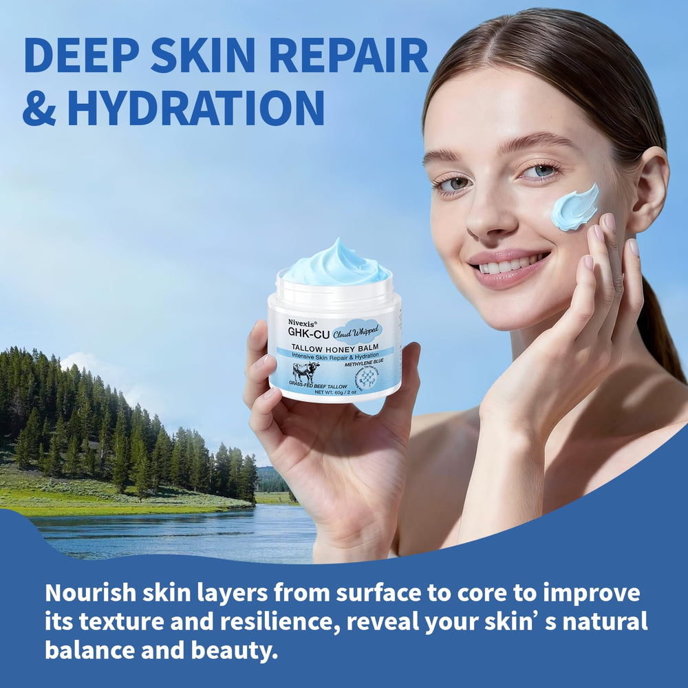 Nivexis application-scene-face-body depicts gentle massage for even hydration.