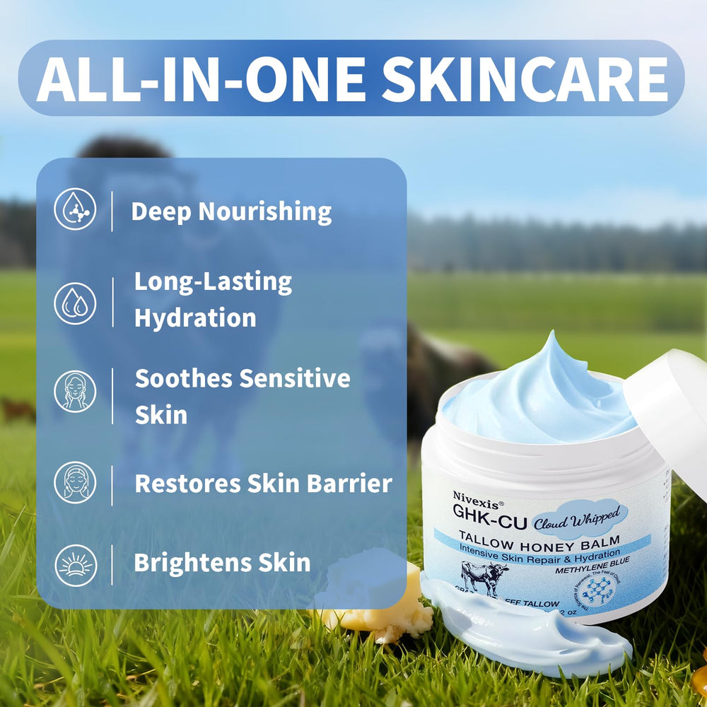 Nivexis methylene-blue component close-up emphasizes antioxidant support for skin.