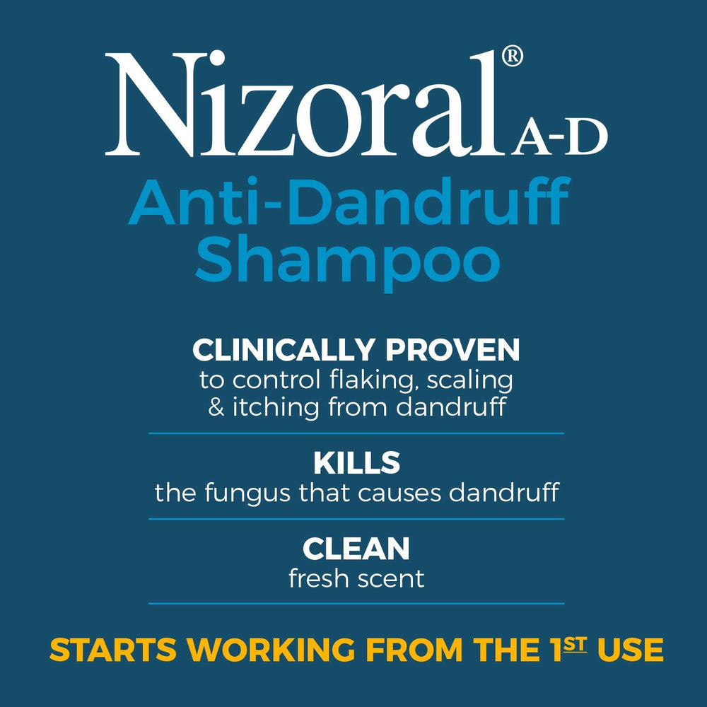 Person washing hair with Nizoral A-D during a routine shower
