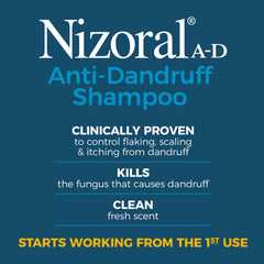 Person washing hair with Nizoral A-D during a routine shower