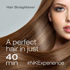 Salon professional applying NK keratin treatment to client