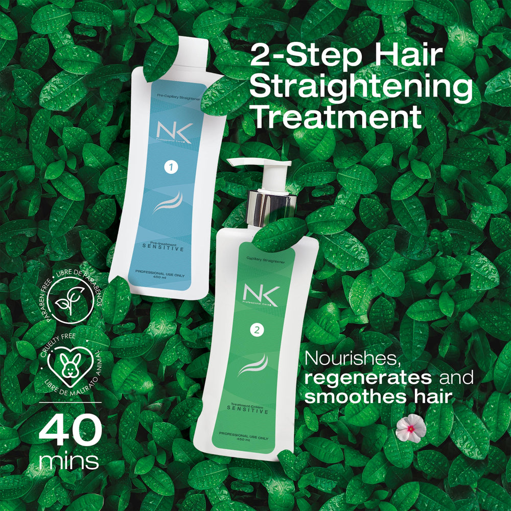 NK Professional Care keratin straightening cream 950ml bottle for frequent client use.