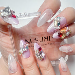 NLSJMP Strong thick acrylic nails resist impact for all-day confidence