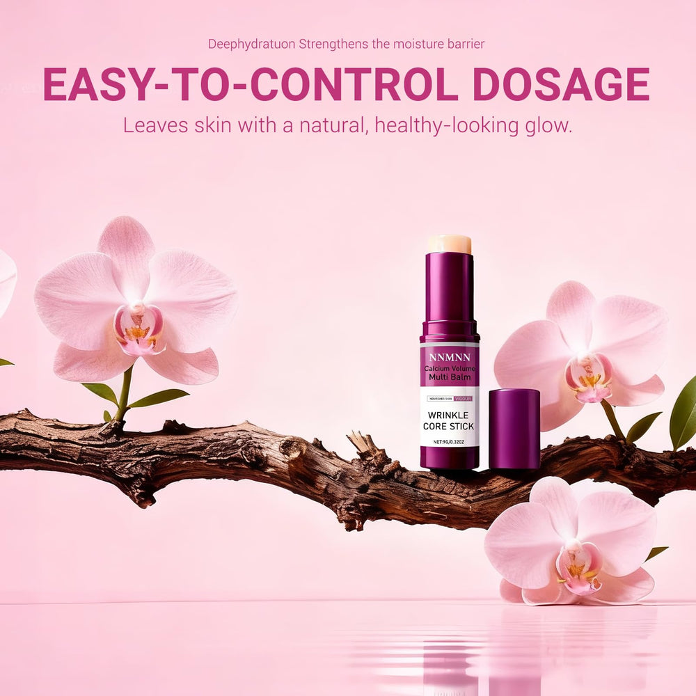 nnmnn Calcium Volume Multi Balm Stick applying around the eye area for moisture.