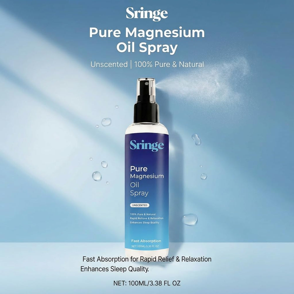 NO BALD Sringe applying magnesium oil with a gentle massage for stress support.