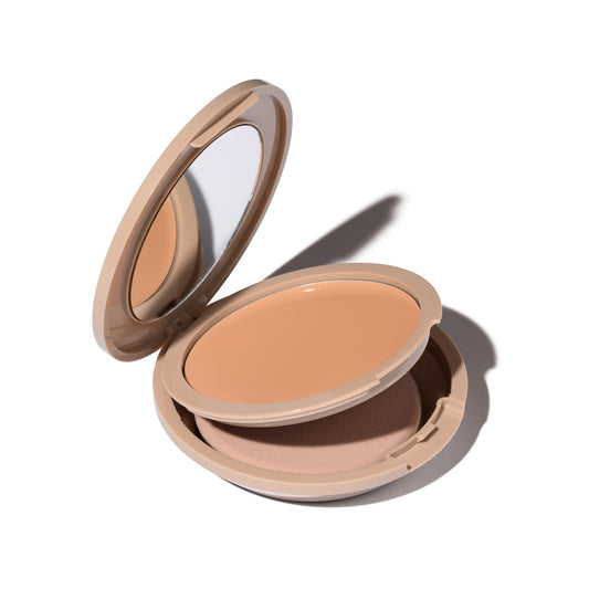 No Makeup Makeup Foundation swatch shows warm light-medium shade match for a natural look.