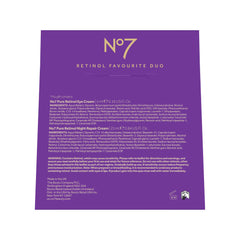 No7 anti aging skincare duo, pairing night restoration with eye rejuvenation.