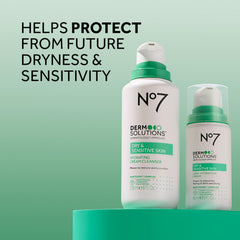 No7 Derm Solutions Hydrating Cleanser ingredient panel featuring ceramides and niacinamide.