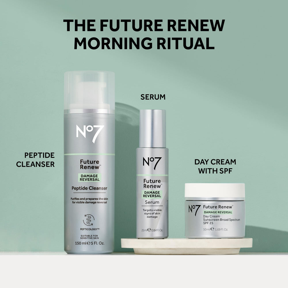No7 Future Renew Cleanser skin after wash appears refreshed and nourished.
